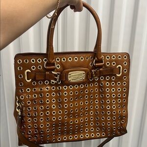 Michael Kors Brown Studded Tote Bag
